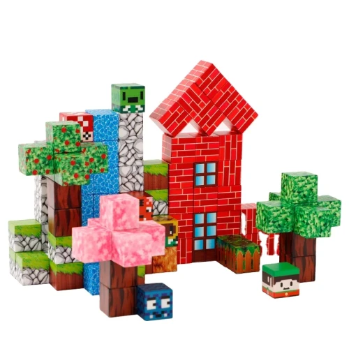 Klocki magnetyczne 100 szt. pixel-style – konstrukcje 3D