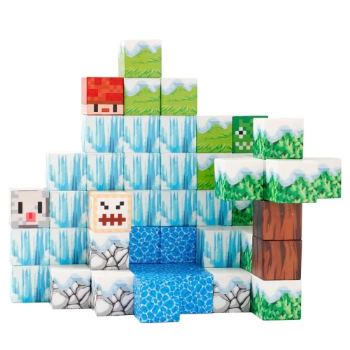 Klocki magnetyczne 100 szt. pixel-style – konstrukcje 3D