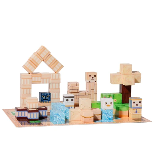 Klocki magnetyczne 100 szt. pixel-style – konstrukcje 3D