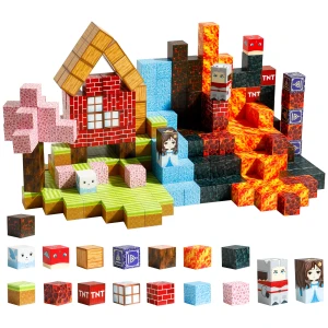 100szt  Zabawka Minecraft Klocki Magnetyczne Konstrukcyjne