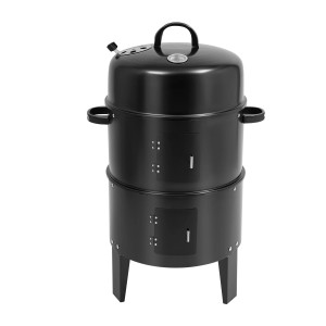 Grill węglowy 4w1 wędzarnia ogrodowa pionowa palenisko z termometrem