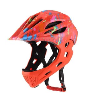 Kask rowerowy dziecięcy full-face 2w1 z odpinaną szczęką regulowany 46-54