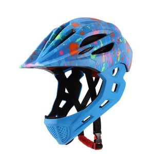 Kask rowerowy dziecięcy full-face 2w1 z odpinaną szczęką regulowany 46-54