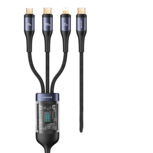 Kabel USB 3w1 typu C micro iPhone szybkie ładowanie 100W 1.2m