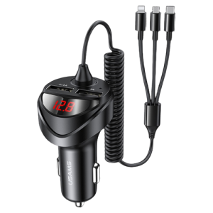 Ładowarka samochodowa 5W1 rozciągliwa USB C micro iPhone 2.4 A 1A