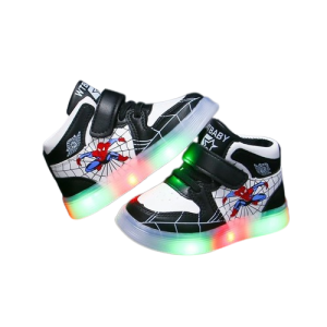 Buty dziecięce spiderman led świecące czarne na wiosnę