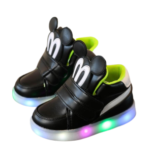 Buty dziecięce myszka miki led świecące czarne na rzepy