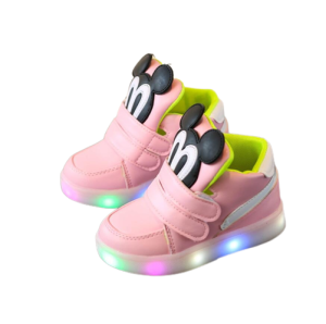 Buty dziecięce myszka miki led świecące różowe na rzepy