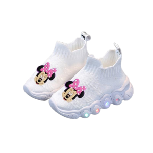 Buty dziecięce myszka Minnie led świecące białe wsuwane na lato
