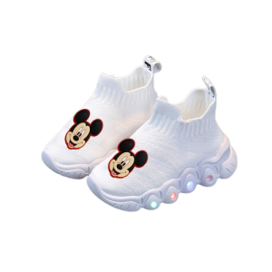 Buty dziecięce myszka Mickey led świecące białe wsuwane na lato