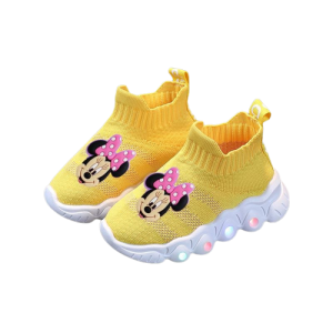 Buty dziecięce myszka Minnie led świecące żółte wsuwane na lato