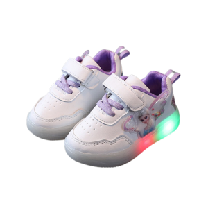 Buty dla dziewczynki Elza z Krainy Lodu led wiosenne biało-fioletowe