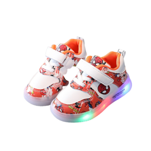Buty dla chłopca spiderman led wiosenne pomarańczowe letnie