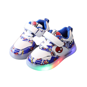 Buty dla chłopca spiderman led wiosenne niebieski letnie