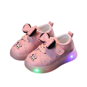 Trampki dla dziewczynki Myszka Mini Led wiosenne różowe