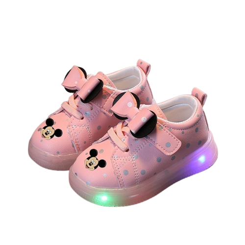 Trampki dla dziewczynki Myszka Miki Led wiosenne różowe.png